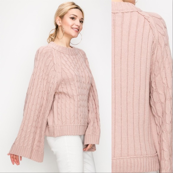 "ALESSIA" BLUSH KNIT SWEATER - Picture 4 of 4